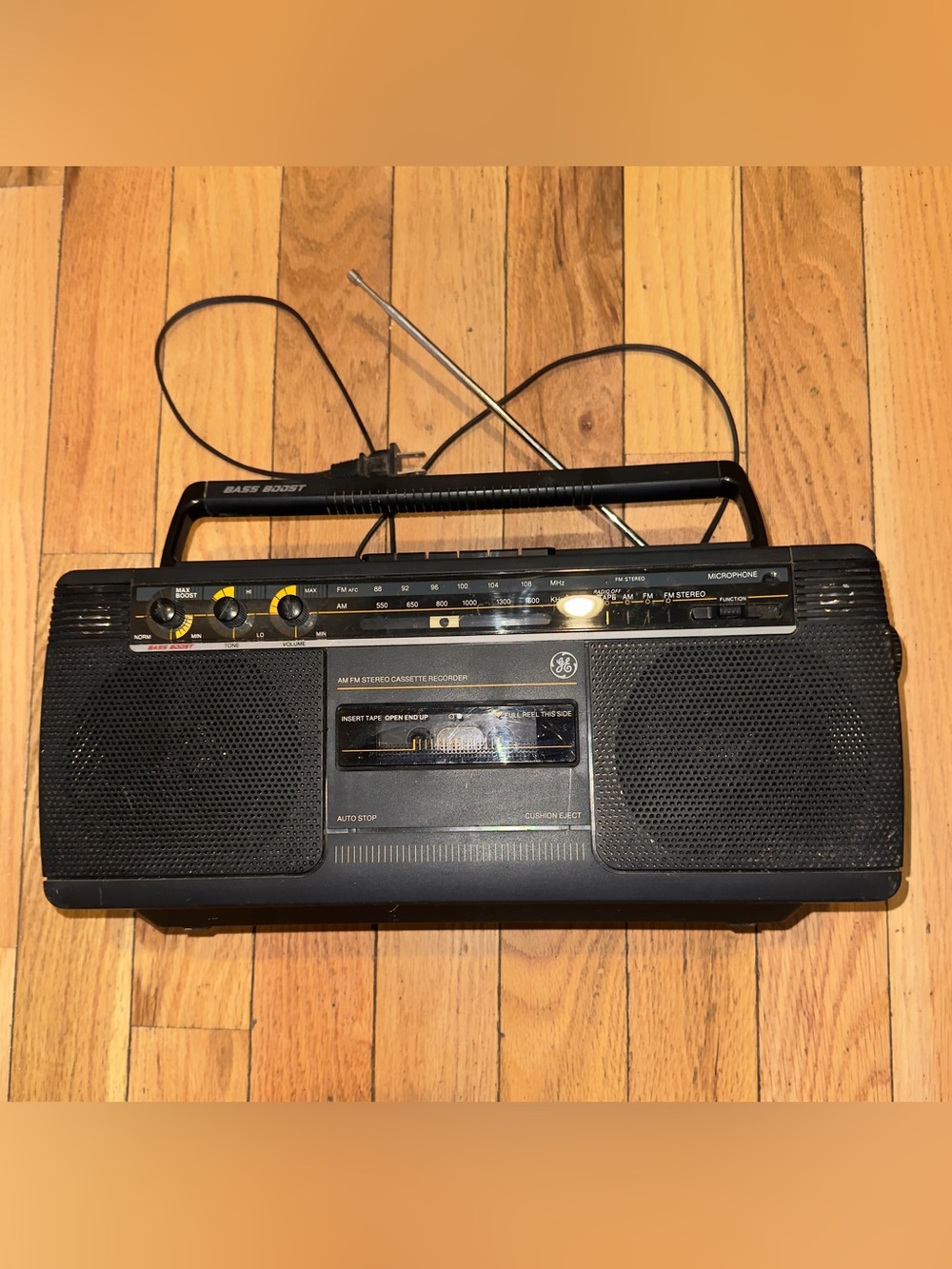 GE 3-5454A Boombox AM/FM Cassette Player Recorder Bass Boost Fully Operational